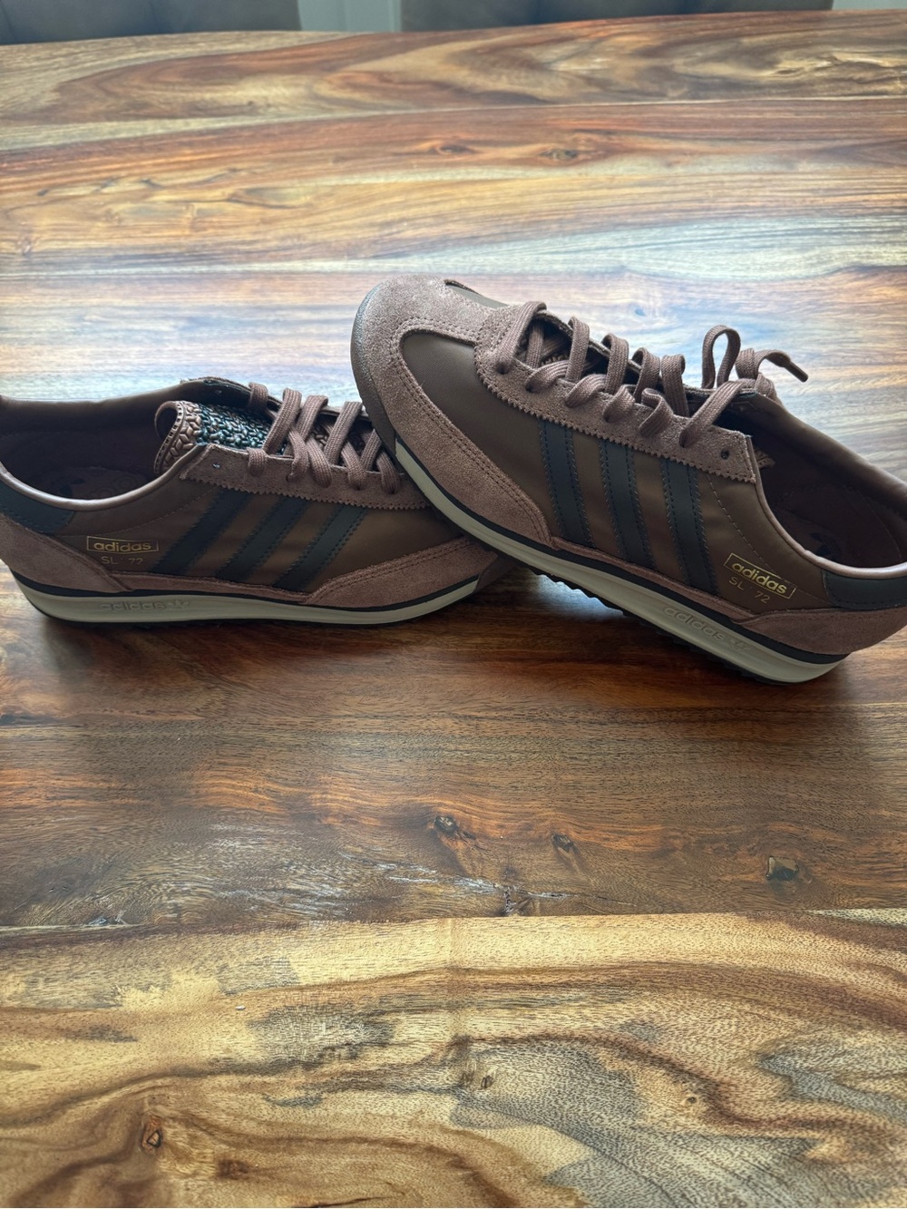 adidas Brown Suede-Look Sneakers with Logo Insole